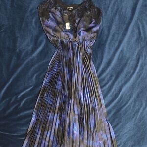 Steve Madden Pleated Black Purple and Blue Maxi Dress